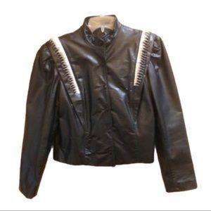 Vintage Leather Jacket Moto Rockstar MINT Sz S/M